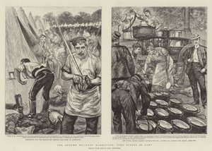 De herfst militaire manoeuvres, enkele scènes in het kamp